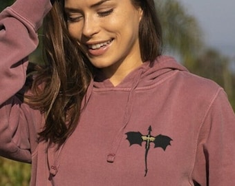 Embroidered Dragon Hoodie, Basgiath War College, Fourth Wing Bookish Merch