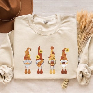 Thanksgiving Gnomes Sweatshirt, Cute Gnomes Sweatshirt, Fall Sweatshirt, Fall Gnomes Shirt, Book Shirt, Coffee Fall, Fall Pumpkin Sweater