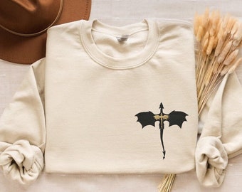 EMBROIDERED Basgiath War College Sweatshirt, Fourth Wing Dragon Rider Violet Sorrengail Xaden Riorson Fantasy Bookish Empyrean Series Shirt
