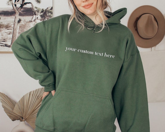 EMBROIDERED Custom Text Hoodie, Personalized Hoodie, Personalized Gift for Bride, Custom Text Pullover, Gift For Mom, Custom Hoodie