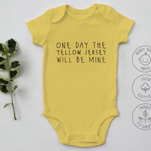 Maillot jaune imprimé Tour De France Bébé une pièce manches courtes, babyboy, babygirl, body cyclisme