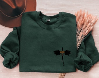 Sudadera con cita bordada en las mangas de Basgiath War College, camiseta de fantasía literaria de Xaden Riorson, jinete de dragón del cuarto ala, Violet Sorrengail