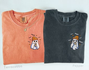 Matching Comfort Colors® Halloween Ghost Shirt, Couples Halloween Shirt, Cute Halloween Shirt, Halloween Women's Shirt, Spooky Season Shirt