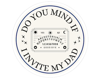 Dead Dad Joke Ouija Sticker Dark Humor, Witchy Laptop Sticker, Spooky Halloween Gift