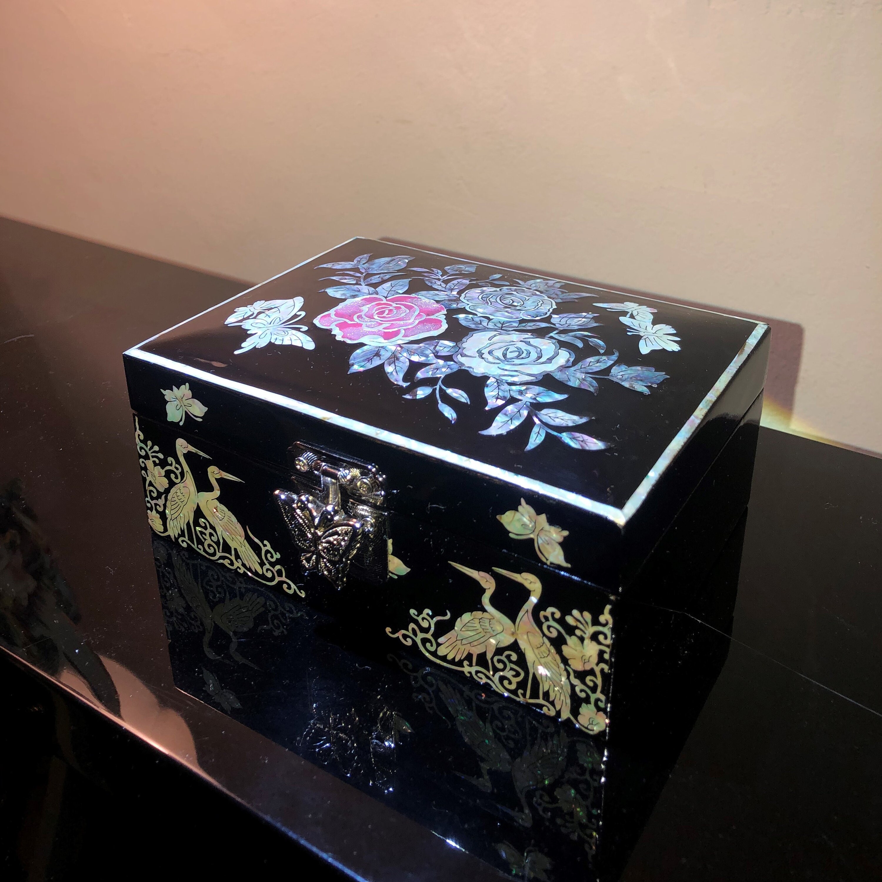 Traditional Korean Shelllacquared Jewerly Box Najeonchilgi Etsy