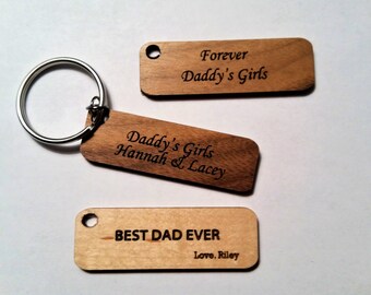 Personalized Keychain Fathers Day gift, Gift for Dad, Step Dad Gift, Custom Keychain, Gift for Men Under 30, Gift for Dad from Kids