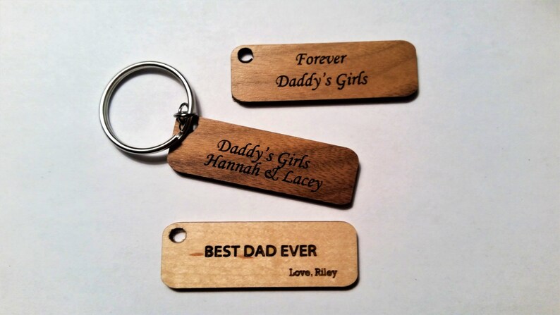 Personalized Keychain Fathers Day gift, Gift for Dad, Step Dad Gift, Custom Keychain, Gift for Men Under 30, Gift for Dad from Kids image 1