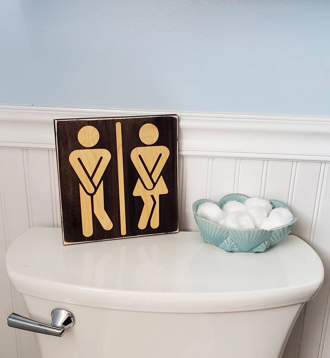 Master Bathroom Sign, His and Hers Bathroom Signs, Male and Female ...
