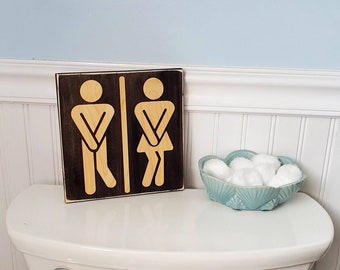 Master bathroom sign, His and Hers Bathroom Signs, Male and Female Restroom Symbols, Bathroom Decor Vanity, Unisex Bathroom Sign