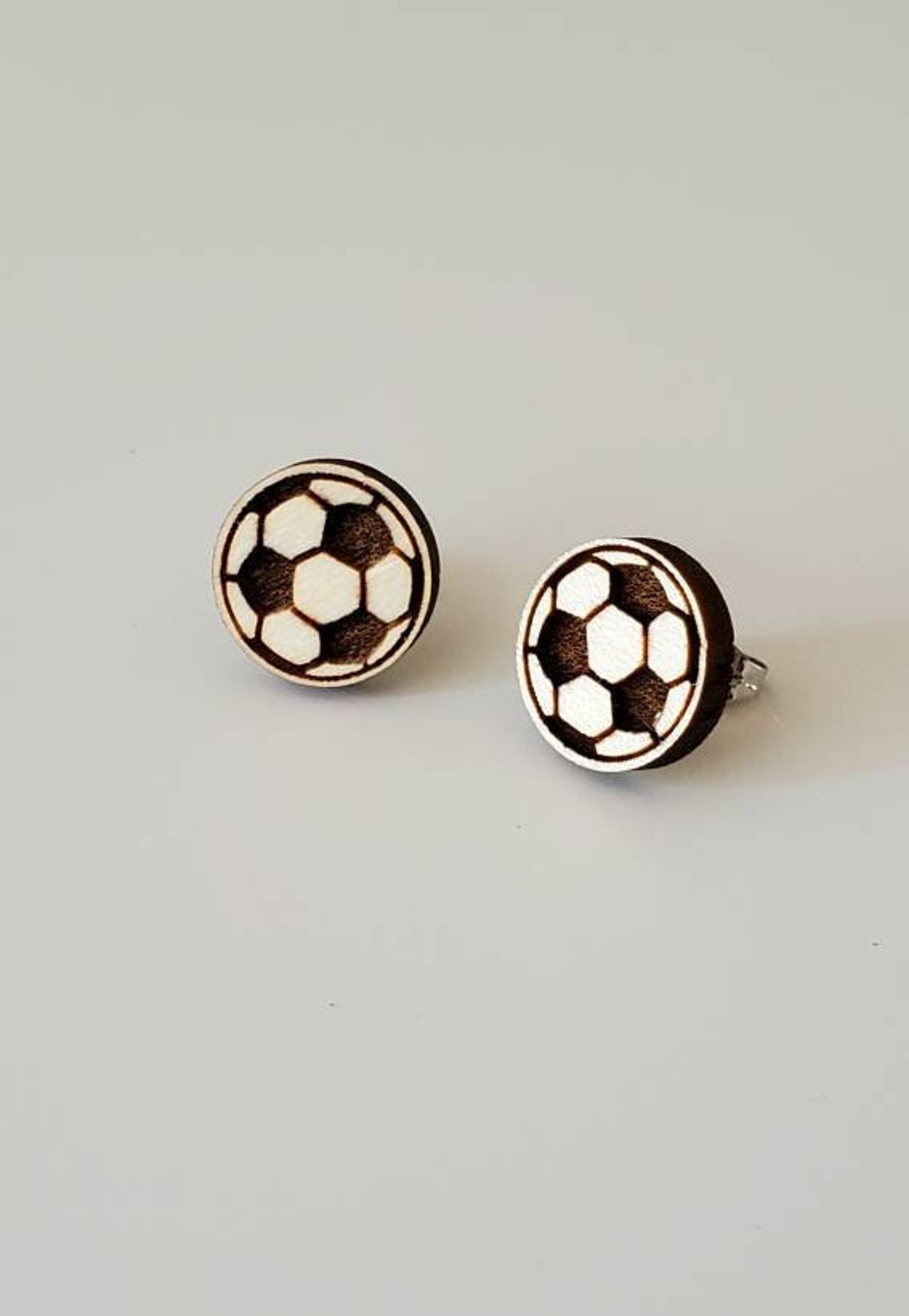 Soccer Ball Stud Earrings Soccer Ball Earrings Soccer Etsy