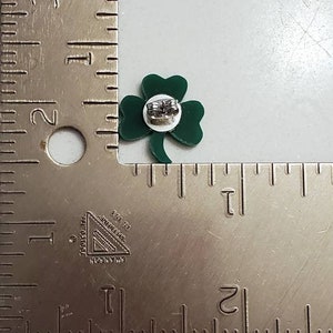 St. Patrick's Day Clover Stud Earrings, Laser Cut Jewelry, Acrylic Stud Earrings, Irish Earrings, Four Leaf Clover Celtic Earrings, St Patty image 5