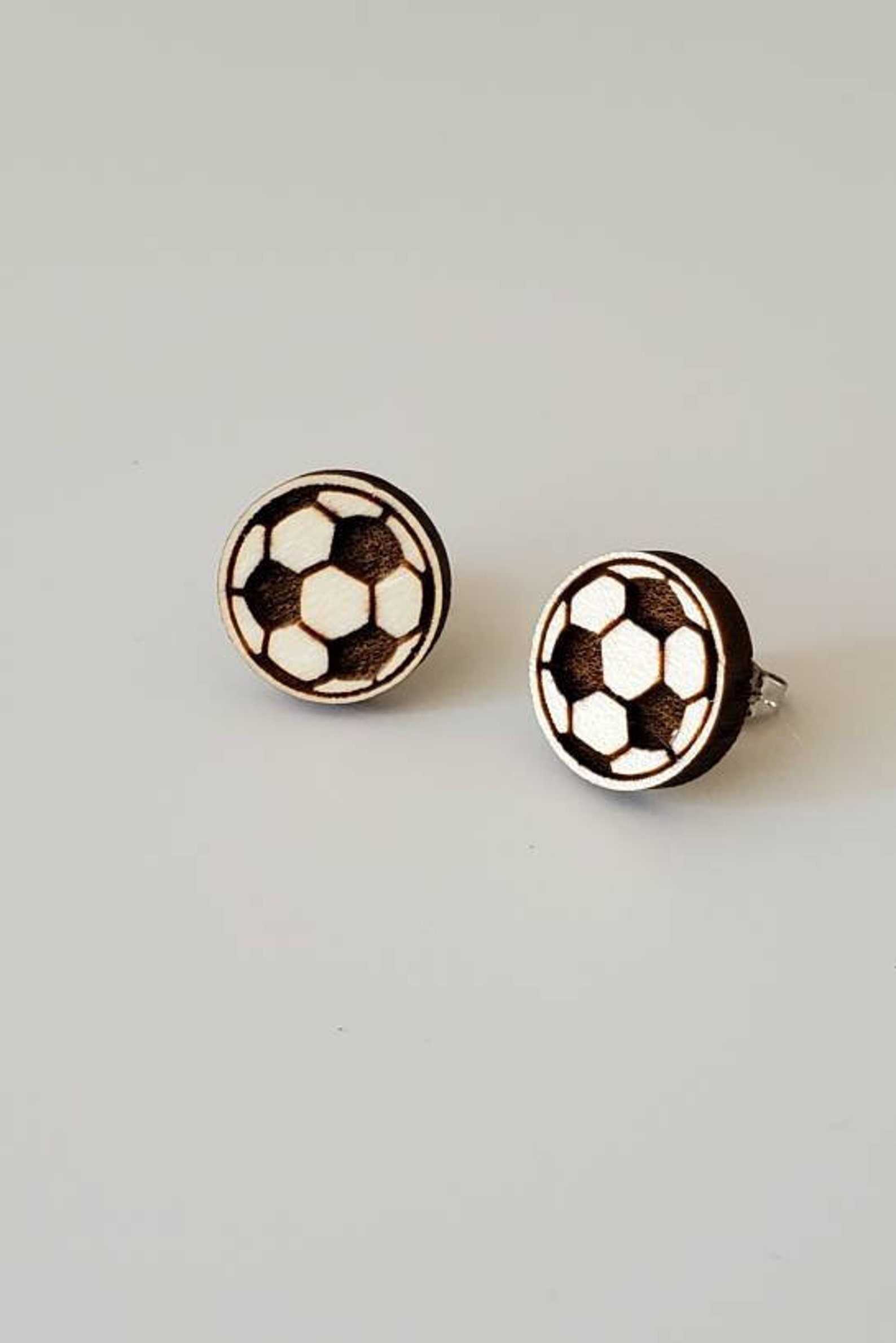 Soccer Ball Stud Earrings Soccer Ball Earrings Soccer Etsy