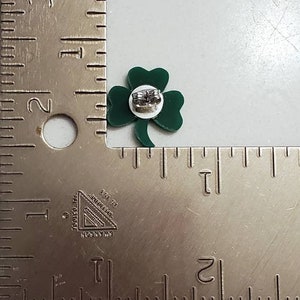 St. Patrick's Day Clover Stud Earrings, Laser Cut Jewelry, Acrylic Stud Earrings, Irish Earrings, Four Leaf Clover Celtic Earrings, St Patty image 2