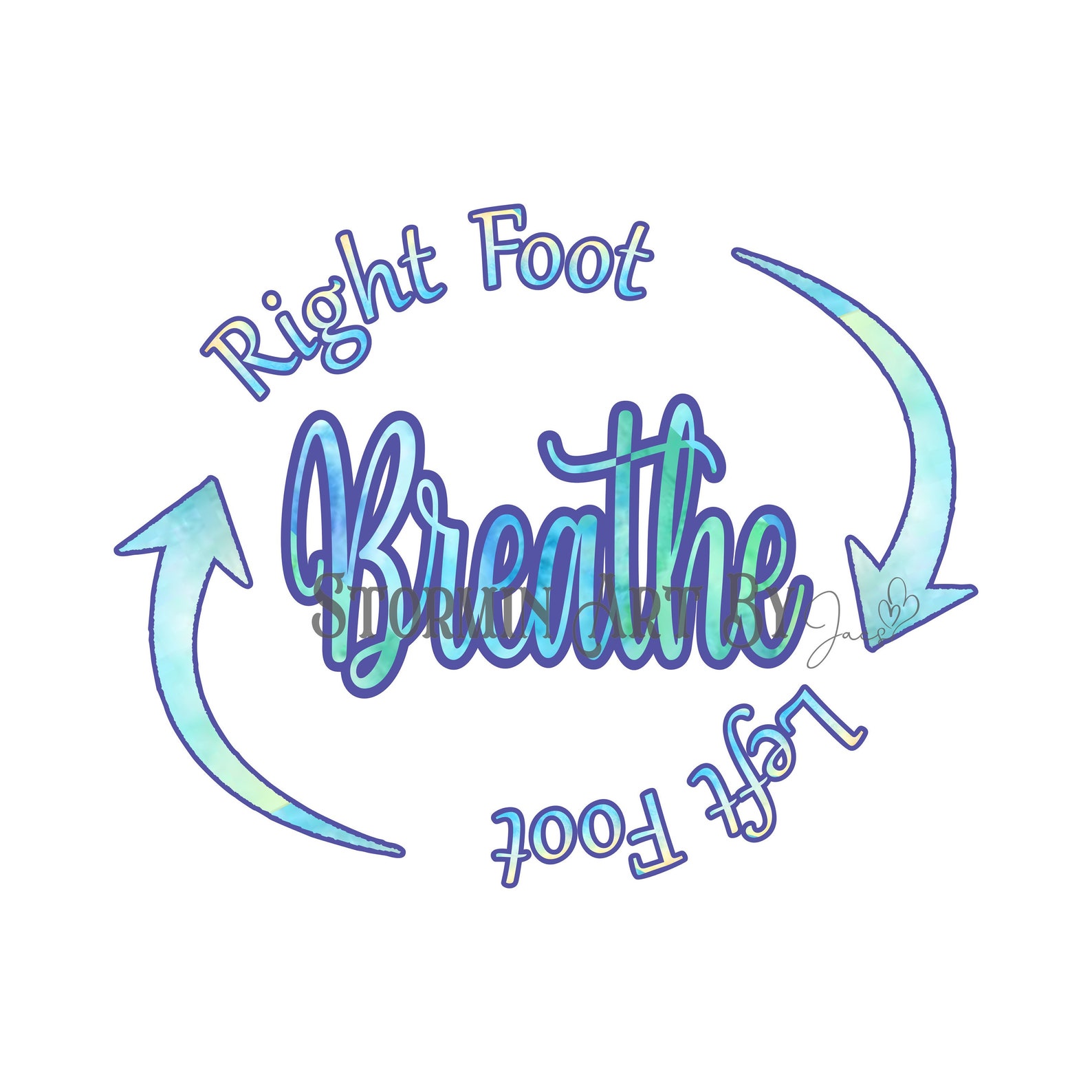 Right Foot Left Foot Breathe Digital Download. Printable Sign. Etsy
