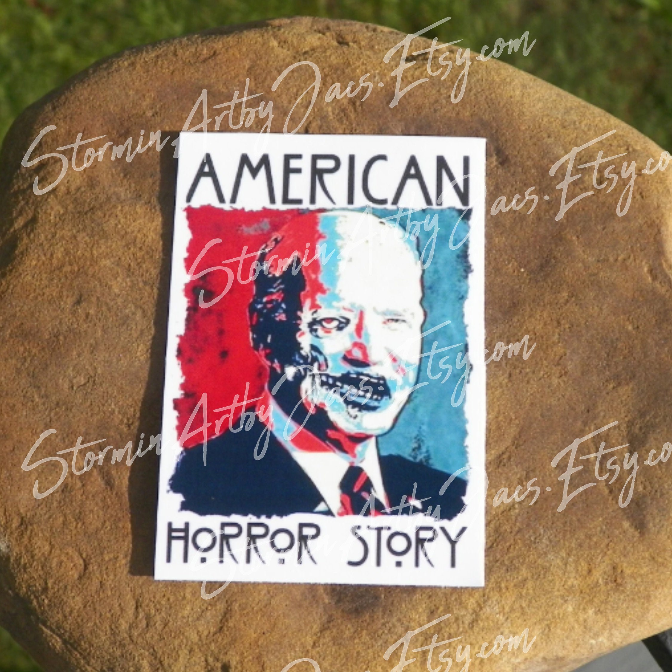 Joe Biden American horror story laminated vinyl sticker/decal. Blood …