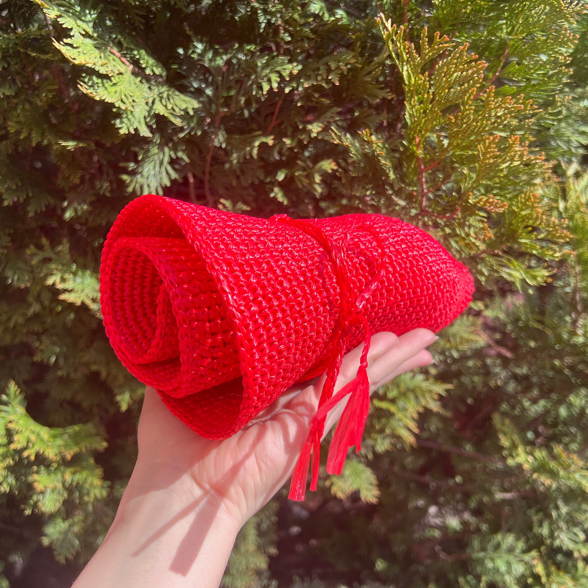 Red Raffia Straw Hat Made in Paris Apatico - Gothic Millinery - Tiffany Straw Hat - Red Ribbon  main image 2