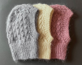 Passamontagna con cappuccio in mohair