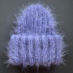 Flauschige Mohair Mütze - Chanky Mohsair Beanie in der Farbe DENIM