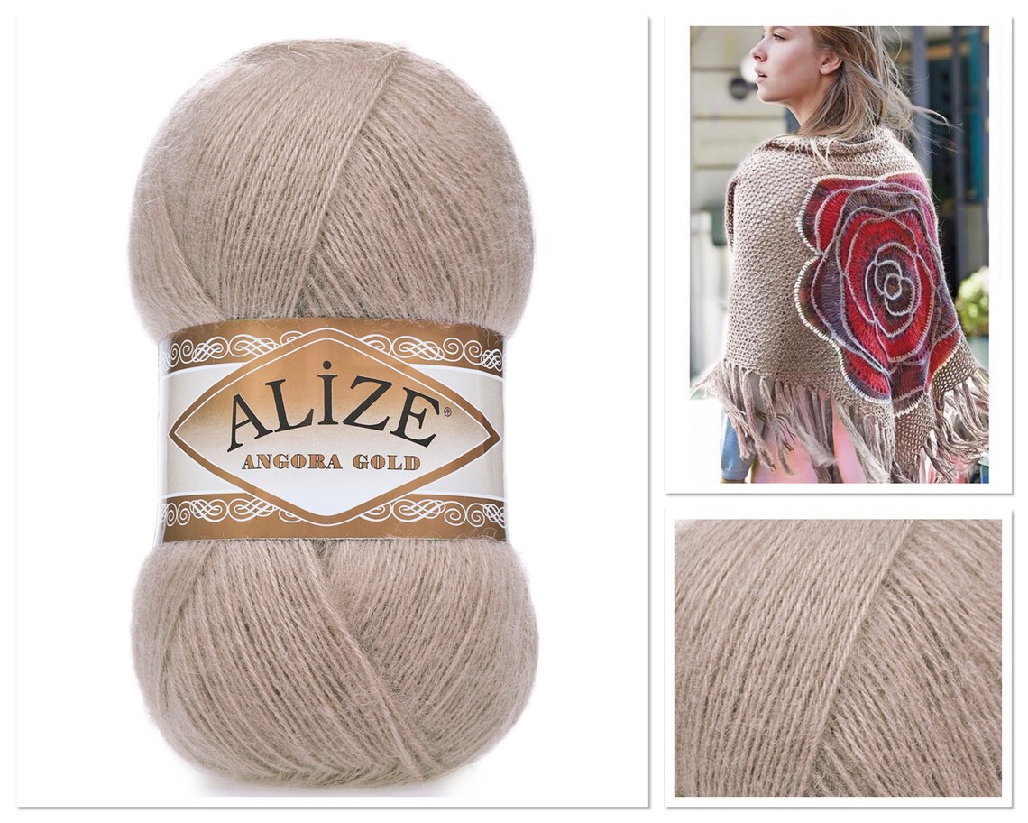 Yarn Alize Angora Gold Angora Wool Blend Yarn | Etsy