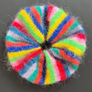 Mohair striped scrunchies for women - Women winter hair accessory