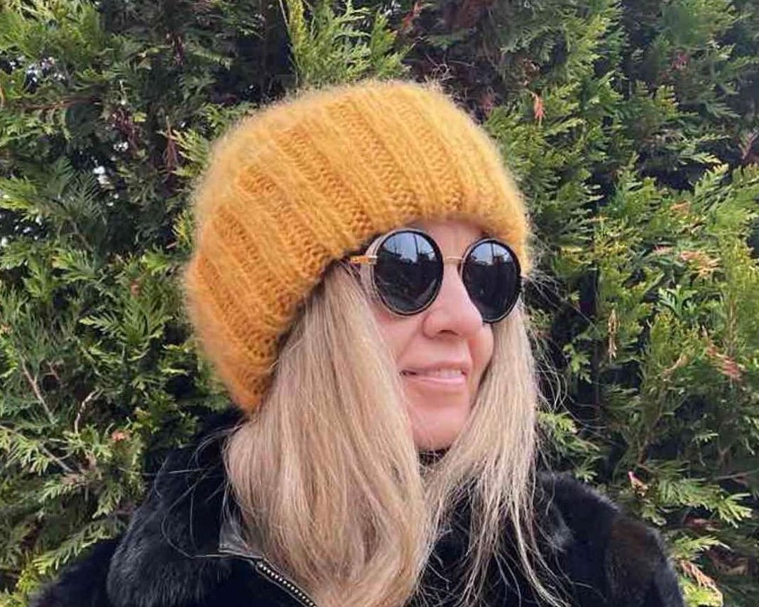 Chunky Mohair Beanie Hat - Hand Knit Mustard Beanie - Etsy display picture 2