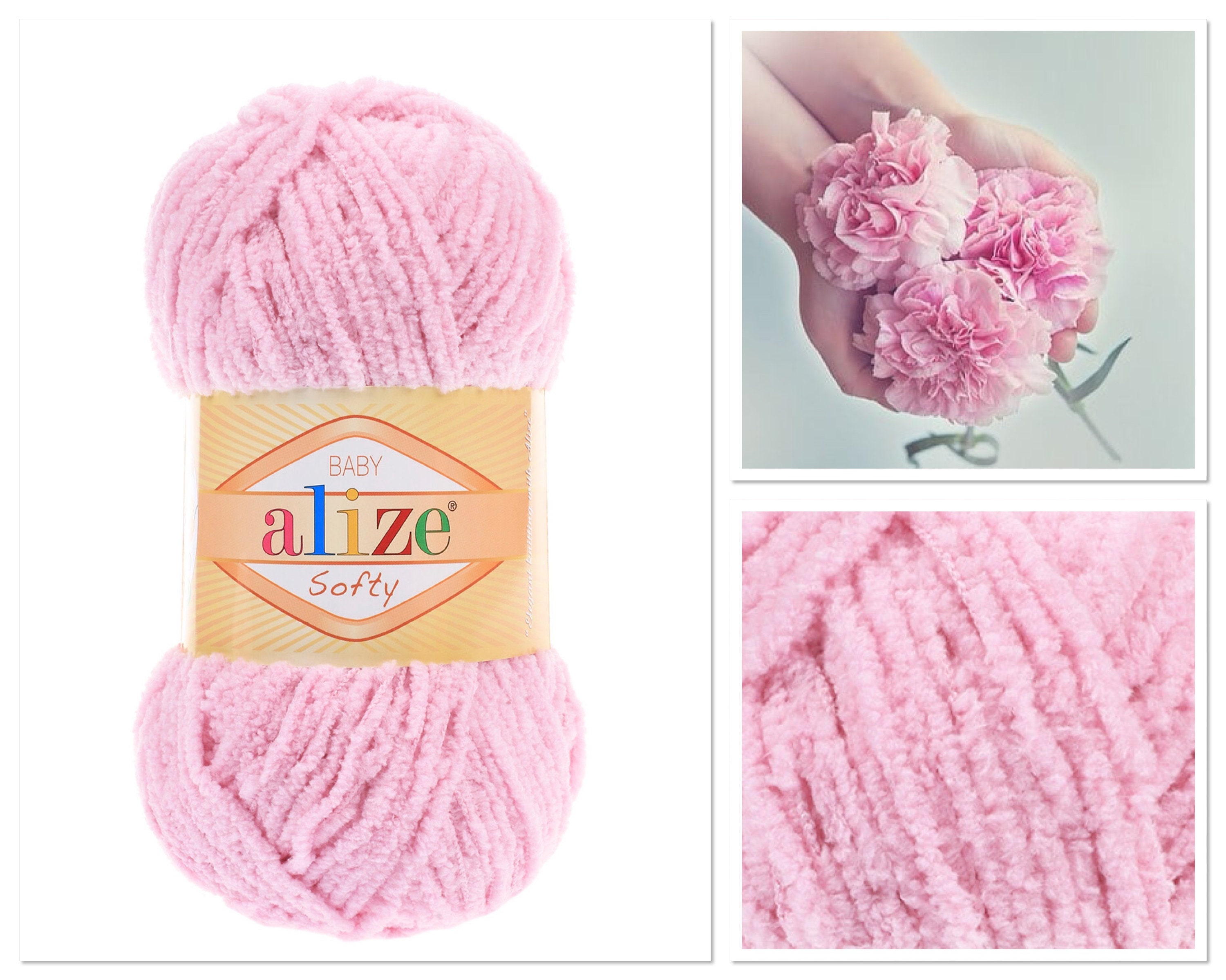 Alize Softy Baby Yarn for Knitting Crochet Yarn Hand Knit Yarn Acrylic Yarn  Color Choice Baby Yarn Baby Hypoallergenic Yarn Antibacterial 