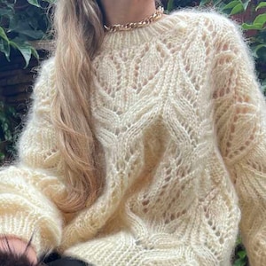 Bridal mohair hand knit sweater - Oversized sweater - Chunky sweater