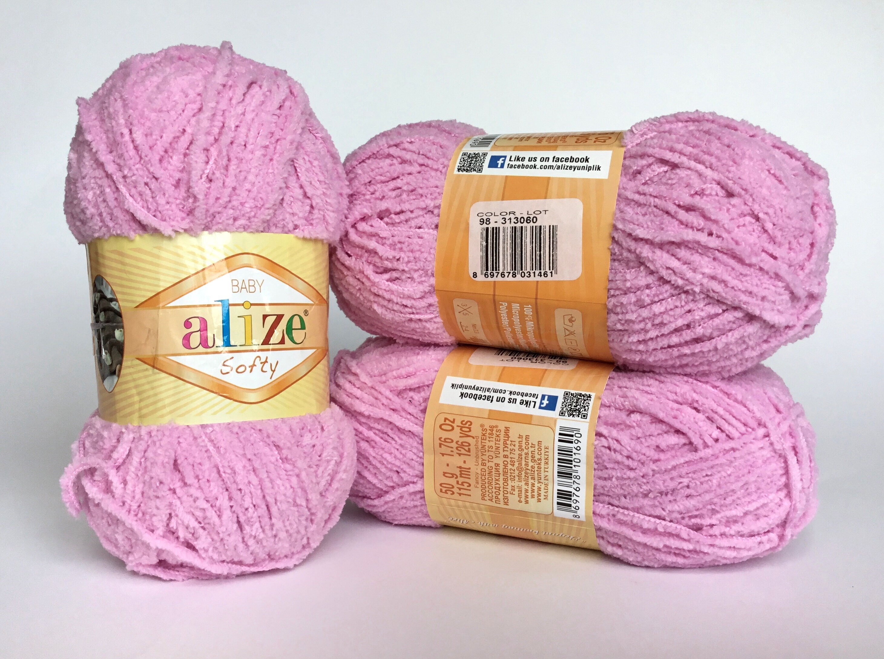 Amigurumi Yarn Alize Softy Pink Chenille Yarn Etsy UK