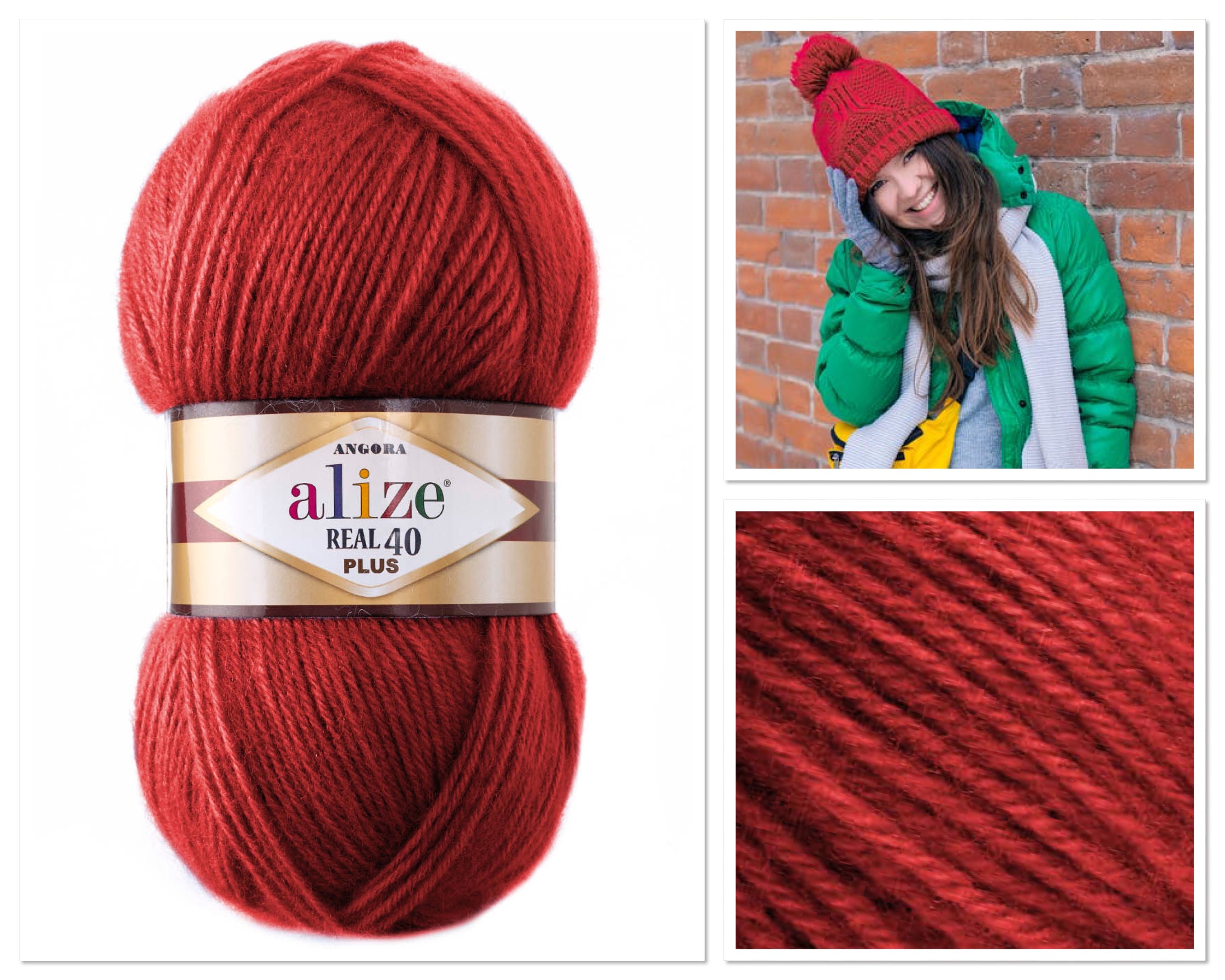 Hilo rojo Alize Angora Real 40 Plus Peso pescado hilo de | Etsy
