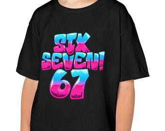 Six Seven Meme Kids T-Shirt | Funny 6 7 Viral Shirt for Boys, Girls