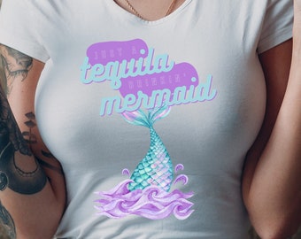 Just a Tequila Drinking Mermaid Women&#39;s Short Sleeve T-shirt