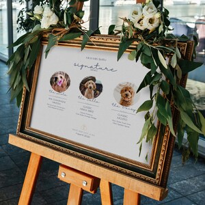 Custom Pet Wedding Signature Drink Sign, Custom Dog Cocktail Bar Menu Sign With Three Pets