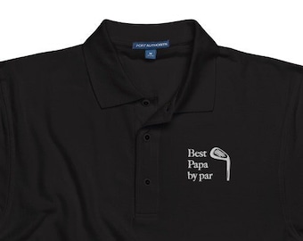 Golf-Loving Grandpa's 'Best Papa by Par' Polo Shirt - Versatile and Comfortable