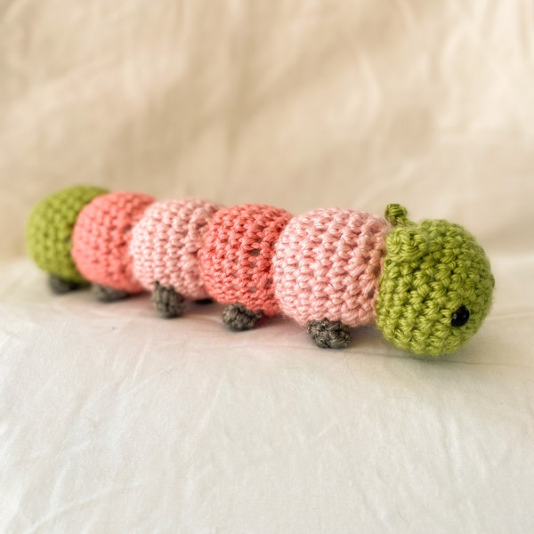 Carley the Caterpillar - Crocheted Stuffed Animal - Garden Creatures - Lucie’s Little Fauna