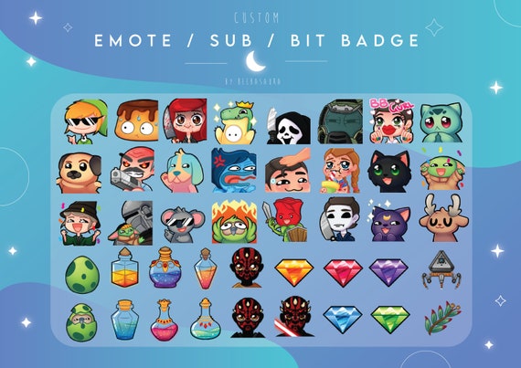 Custom Twitch Discord Emote Sub Bit Badge Digital Etsy