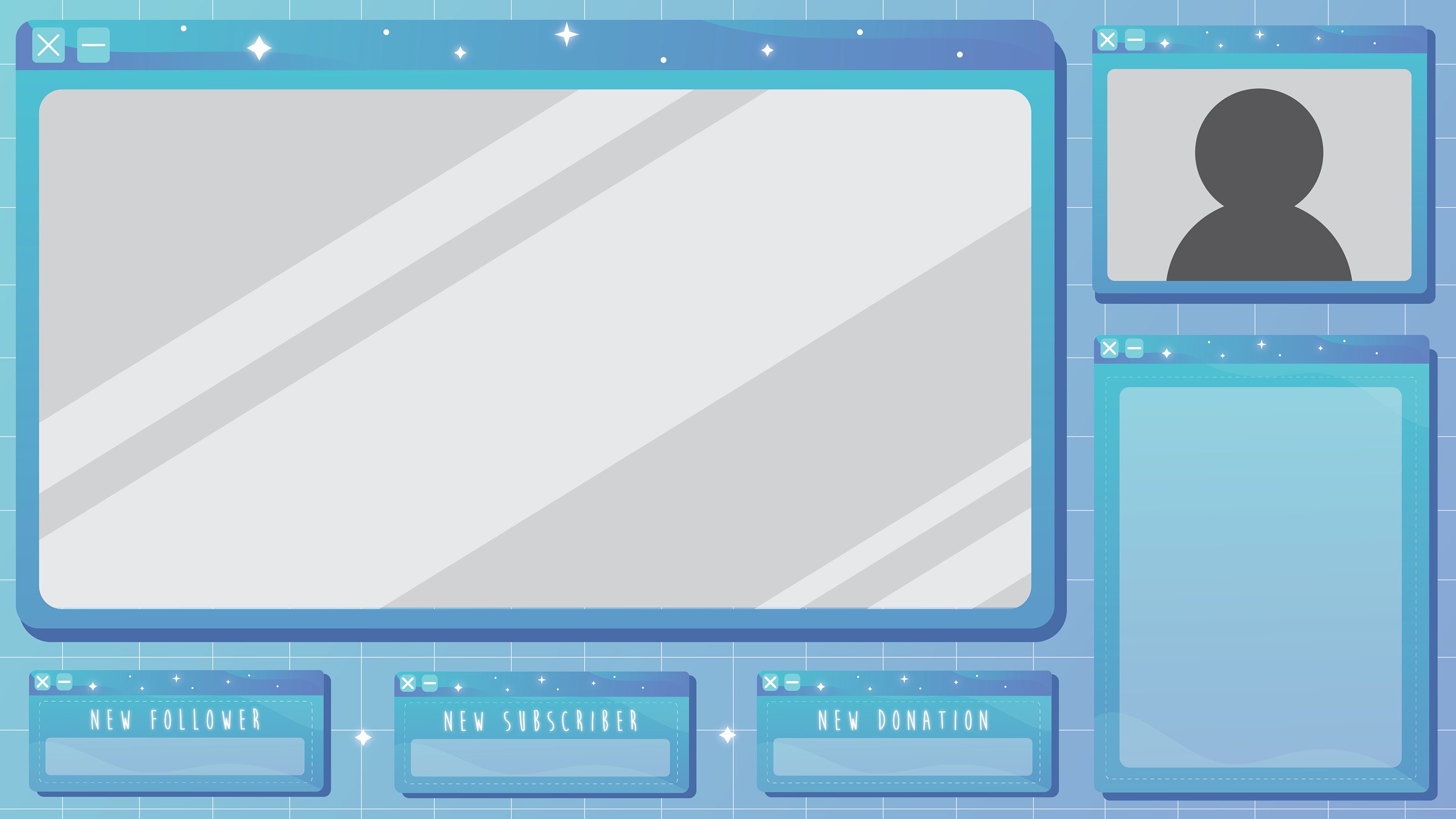 Blue Stream Overlay instant digital download | Etsy