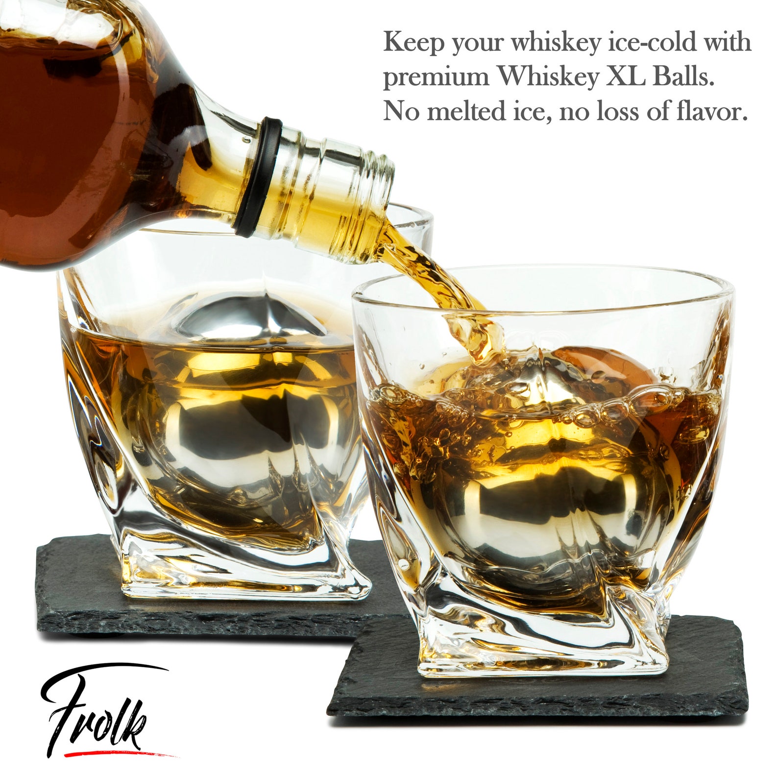 Whiskey XL Balls & Glasses Set 2 XL Stainless Steel Whiskey Etsy