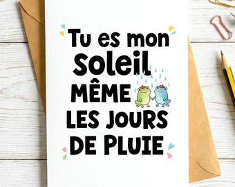 Kaart voor amis | Franse kaart met kikkervriendjes | Leuke grenouille-carte de voeux française voor vrienden, liefde en familie