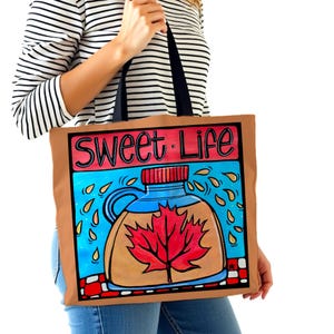 Sweet Life Einkaufstasche - Wunderliche Ahornsirupkunst, wiederverwendbare, umweltfreundliche Einkaufstasche, perfekt für Ahornsirupliebhaber und Geschenkideen