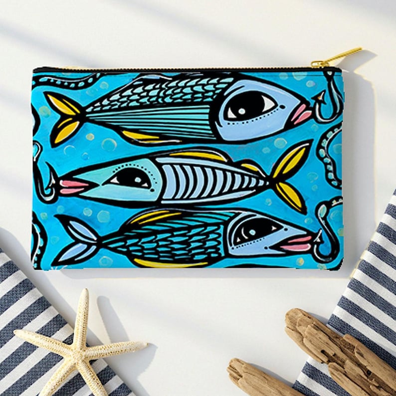 Coastal Fish Zipper Pouch