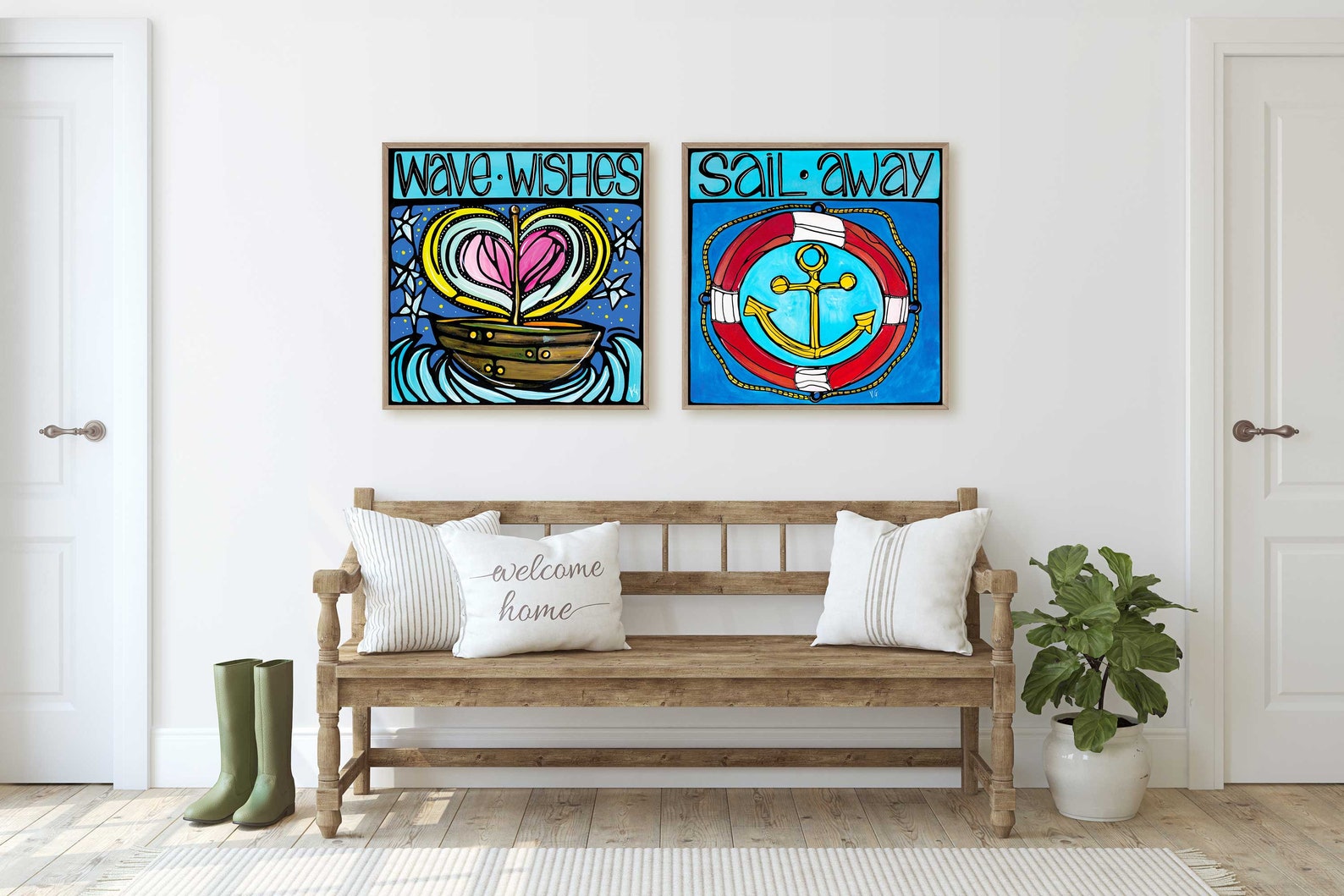 Nautical Art Print. Anchor Wall Art. Sail Away Coastal Home | Etsy