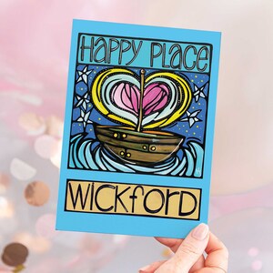 Wickford Postcard: Nautical Sailboat Coastal Card, Happy Place, Rhode Island State, RI, Greeting Card, Fun Nautical Postcard