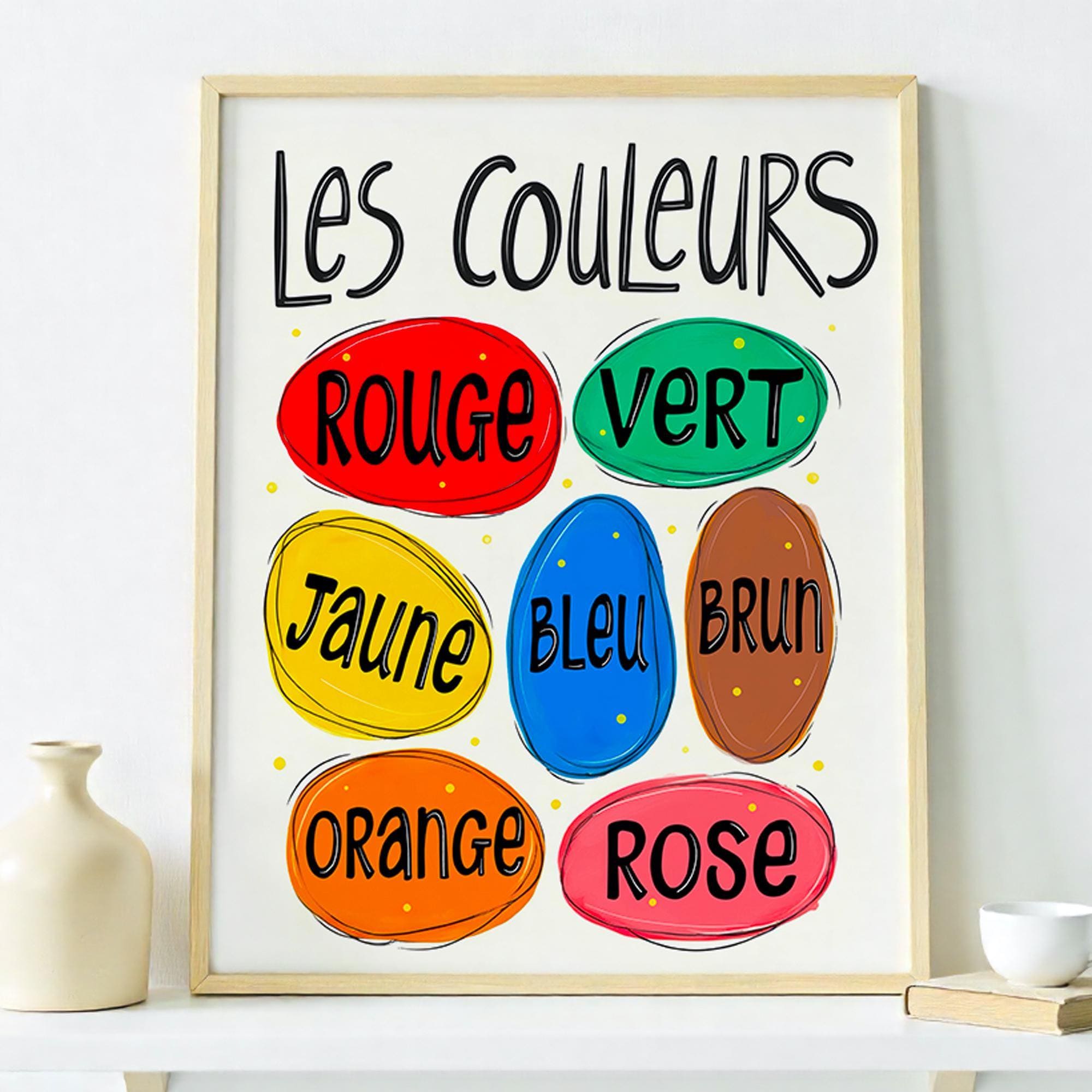 French Colors Poster for Kids | Digital Download for French Learning ...