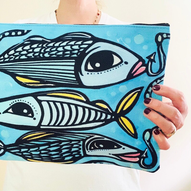 Coastal Fish Zipper Pouch - Thumbnail 5