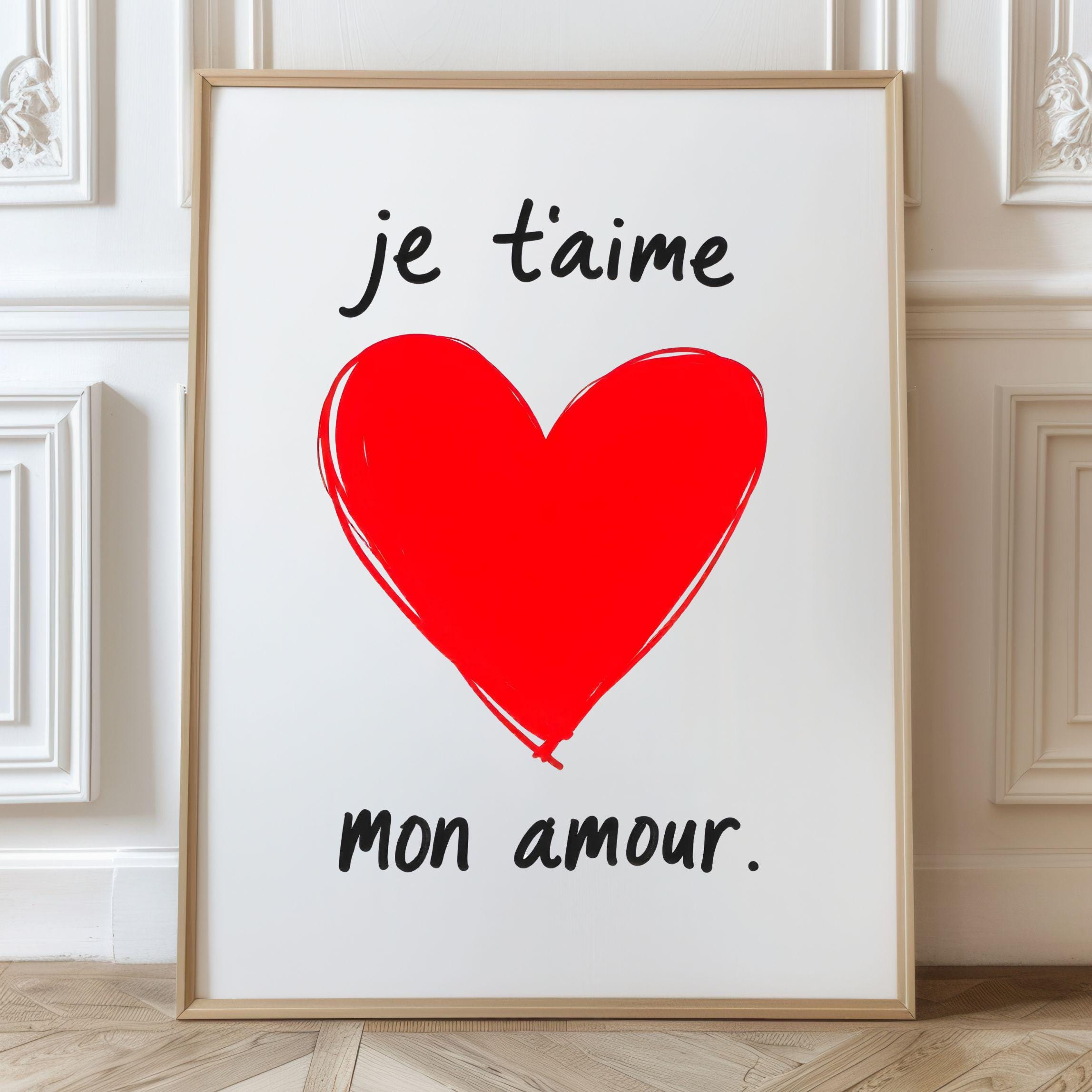 Je T'aime Mon Amour - Etsy, image size:2295x2295