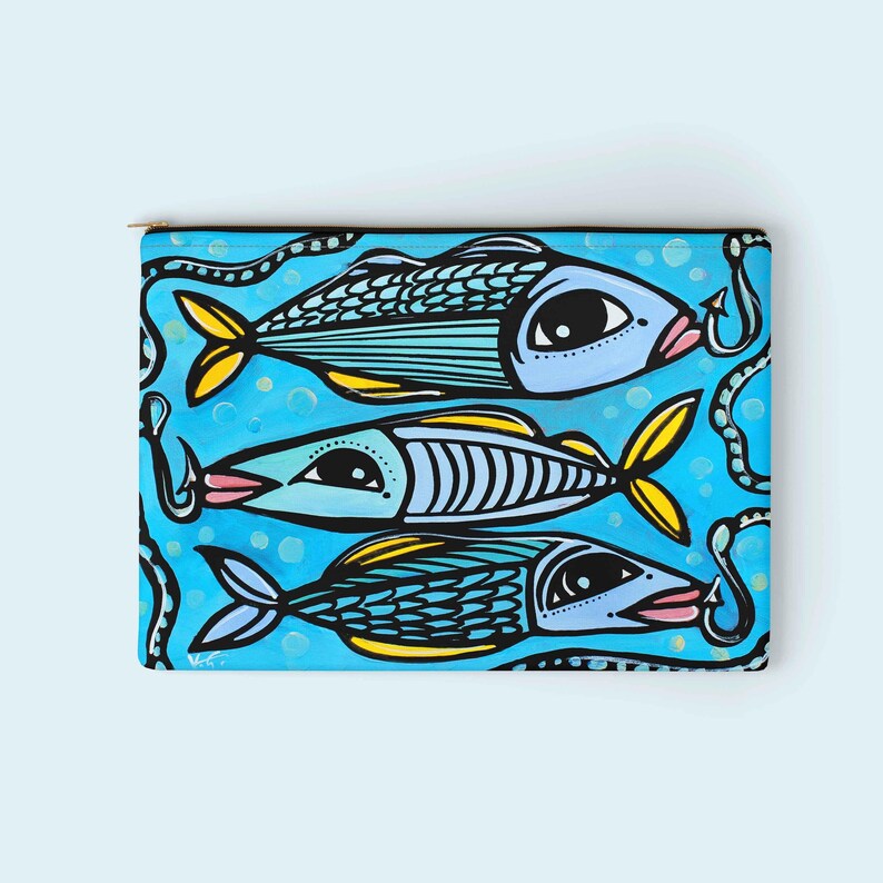 Coastal Fish Zipper Pouch - Thumbnail 3