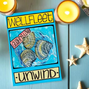 Wellfleet Cape Cod Postcard – Whimsical Quahog Clam Design, Coastal Massachusetts Greeting Card for Notes, Gifts, or Collecting