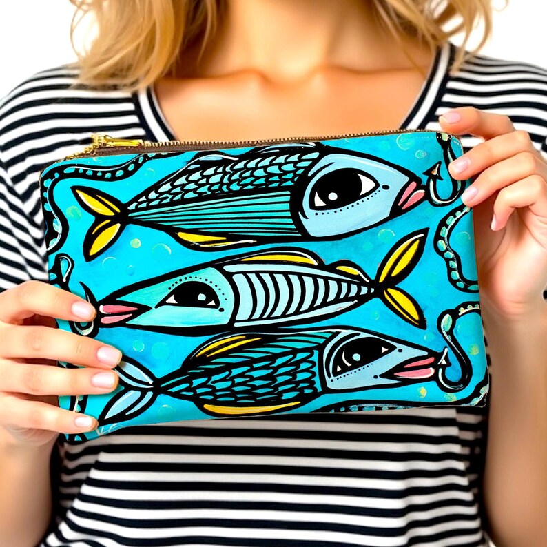 Coastal Fish Zipper Pouch - Thumbnail 2