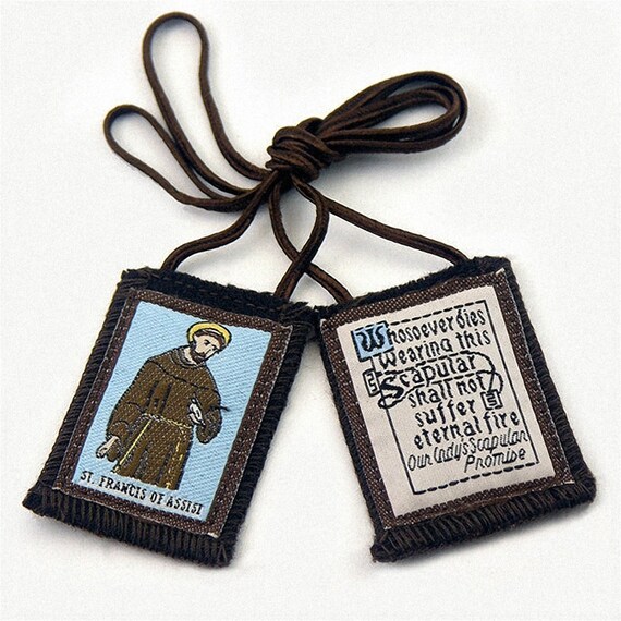 St. Francis Of Assisi Brown Scapular – Handmade 100% Wool, Catholic Approved