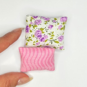 Miniature Pillow or Cushion – Handmade Dollhouse Throw Pillow in 5 Colors and 2 Sizes